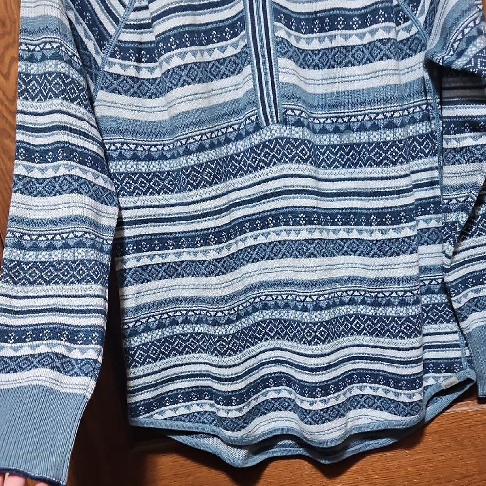 Blue Patterned Half-Zip Sweater NWT - image 2